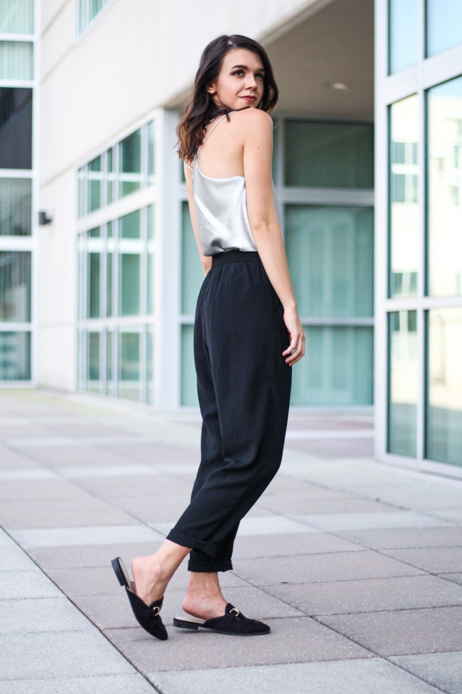 Loafer Slides and Jogger Pants