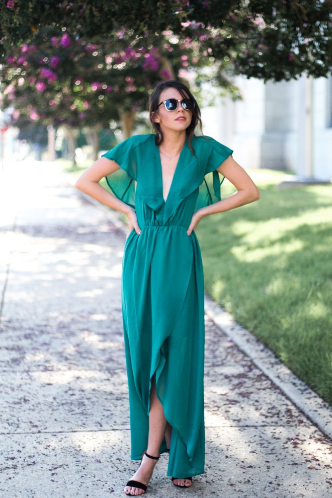 Emerald Green Flowy Dress