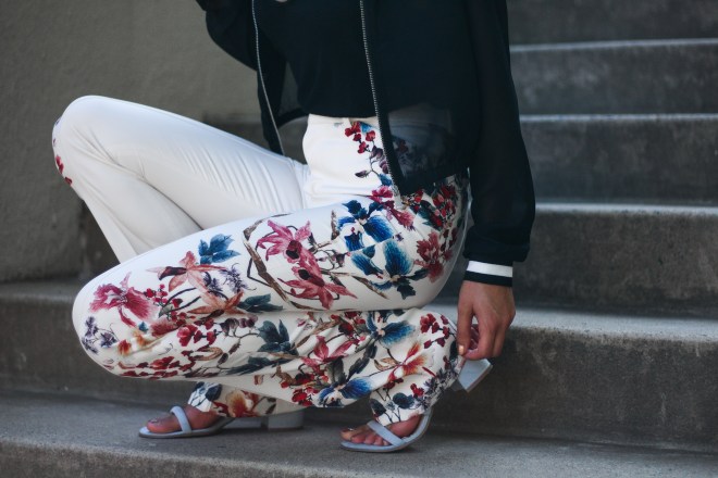 Zara Floral Wide Leg Pants
